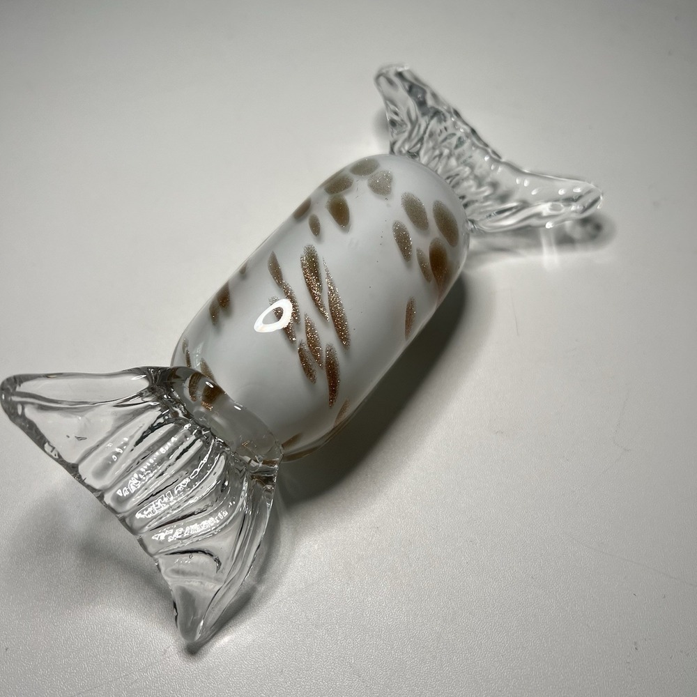 Artisan Glass Hand Blown Candy Figurine Wrapped Hard Candy Decor. Rare.